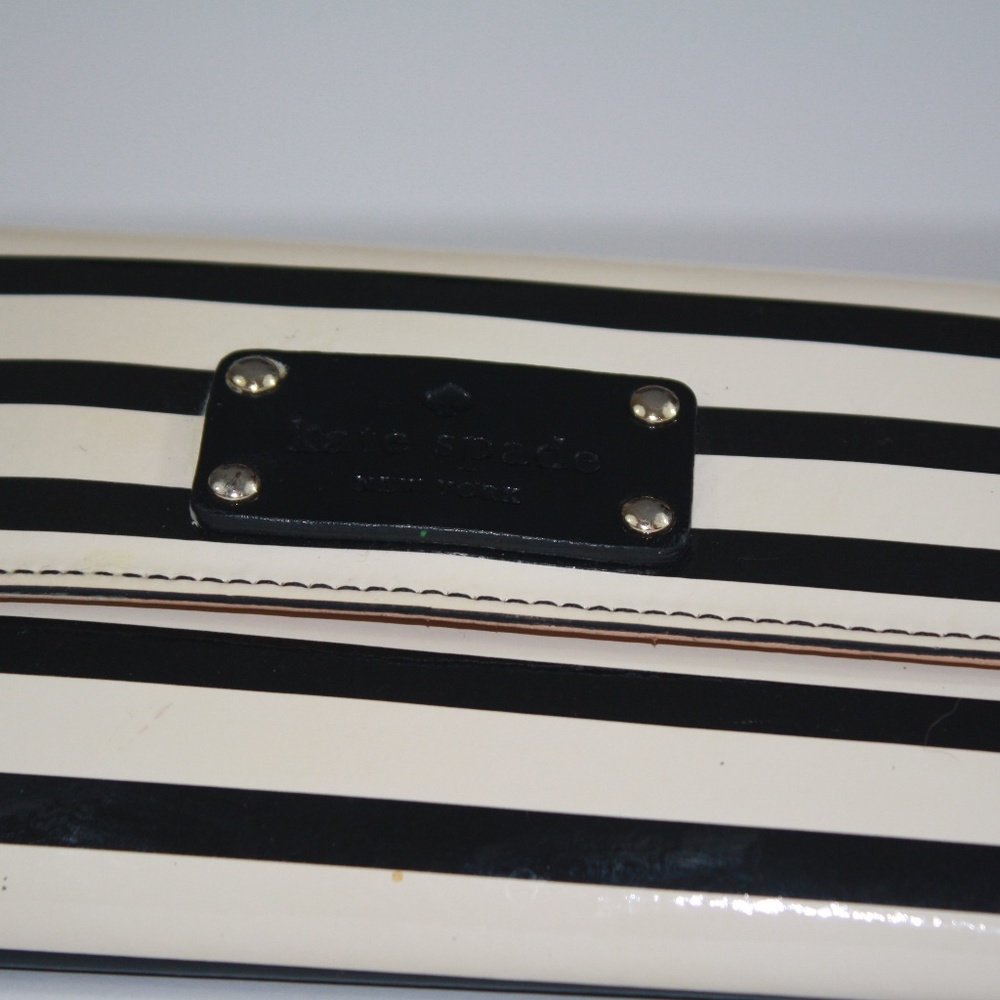 Kate Spade wallet, black and white stripe - Picture 3 of 5